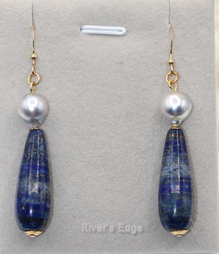 Gray FWP Lapis Earrings A37 by Razie Blakley