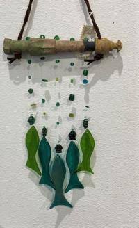 Windchime Teal Green Fish by Susan Frisbee