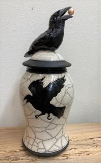 Crow with Lid by Robin Rodgers