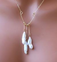 3 Biwa Pearl Lariat A41 by Razie Blakley