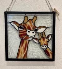 Mom & Baby Giraffe Panel by Susan Frisbee