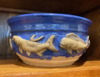 Lg Blue Multi Fish Bowl by Dawn Prietz