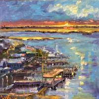 Apalachicola Harbor Sunset by Lynne Fraser